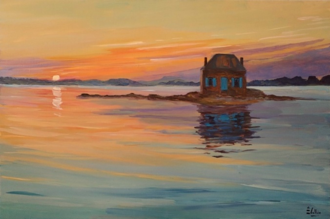 Coucher de soleil à Saint Cado 81 x 54