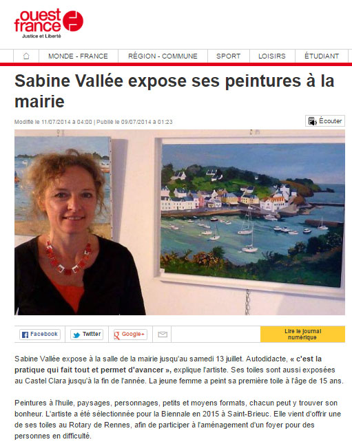 Apparition Sabine Vallée - Ouest France