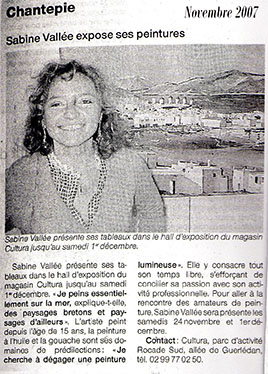 Apparition Sabine Vallée - Journal