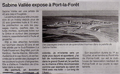 Apparition Sabine Vallée - Journal 8