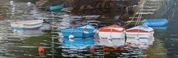 Tableau, peinture, Bretagne, Les barques