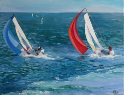 Tableau, peinture, Bretagne, Sous le vent