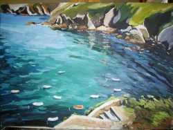 Tableau, peinture, Bretagne Pointe de Brezellec