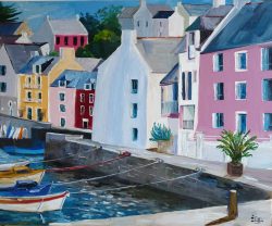 Tableau, peinture, Bretagne, peinture à l'huile : Sauzon