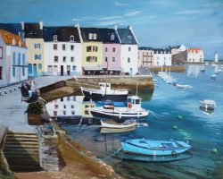 Tableau, peinture, Bretagne, Sauzon en Septembre