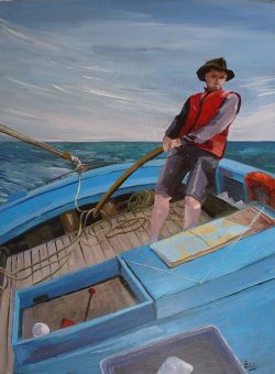 Tableau, peinture, Bretagne, Sur le Loch Mona