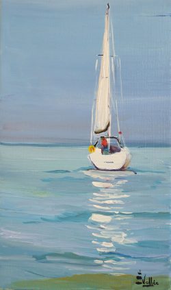 Tableau, peinture, Bretagne, Voile blanche