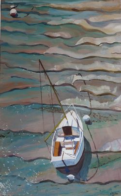 Tableau, peinture, Bretagne, Voilier