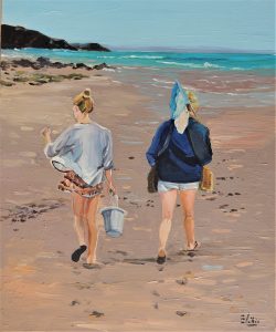 Tableau, peinture, Bretagne, A nous les demoiselles
