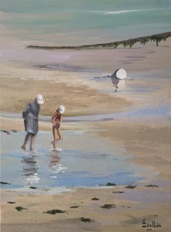 Tableau, peinture, Bretagne, Grève Blanche