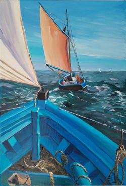 Tableau, peinture, Bretagne, Vent et voile