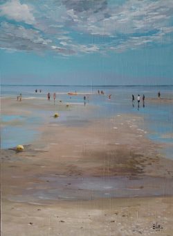 Tableau, peinture Bretagne marée basse 60 x 81